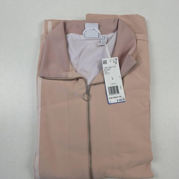 TLRD Track Top Jacket Mens Large Ashpea Pink Beige Full Zip Striped EC0927 New - Picture 1 of 11